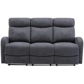 vente-unique Couch Polyester 3-Sitzer Grau