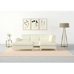 Hocker SIT & MORE "Cabrio", weiß (altweiß), B:133cm H:48cm T:72cm, Hocker