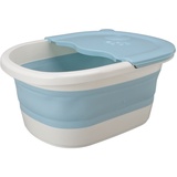 Zusammenklappbares Waschbecken, Faltbare Fußbadewanne, Zusammenklappbare Fußbadewanne, Extra Hohe Wand für Kinder, Fußbad, Kunststoff-Waschbadewanne (BLUE)