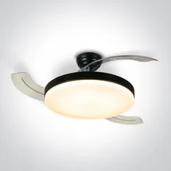 LED-Deckenventilator Plafo mit transparente Ventilatorblätter - Schwarz