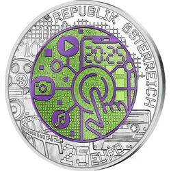 Österreich 2025: 25 Euro Silber-Niobmünze "Digitalisierung"