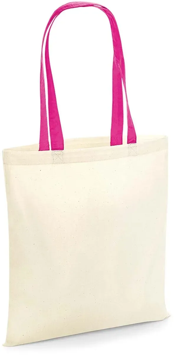 Westford Mill Baumwolltasche W101C natural/fuchsia 38 x 42 cm