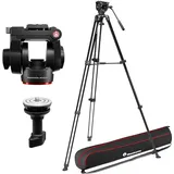 Manfrotto Doppelrohr Video Aluminium Stativ mit 500X Fluidkopf