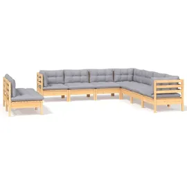 vidaXL Garten-Lounge-Set 9-tlg. grau