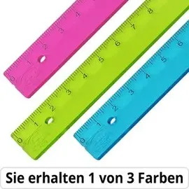 KUM Lineal L1 Pop 3032229, 15 cm, Kunststoff, farbig transparent