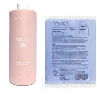 COLOR.IT by BM Creme Entwickler 1000ml 3% + 500g Hochwertiges Blondierpulver