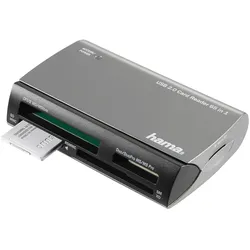 hama USB-Kartenleser All in 1 silber, schwarz