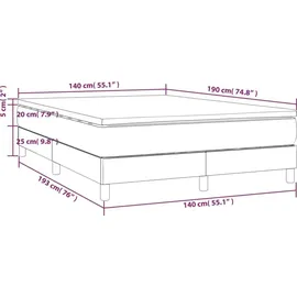 vidaXL Boxspringbett 140 x 190 cm Weiß