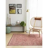 Carpet Studio Oriental Teppich Rot, Boho Teppich 160x230 cm, Faltbar Teppich Wohnzimmer, Waschbar, Orientalischer Kurzflor Teppich Schlafzimmer