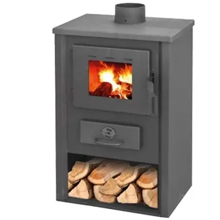 Fraschetti Holzofen K-Line Koine, Anthrazit, Edelstahl, 7 kW, Holz, für Räume bis 300 m2