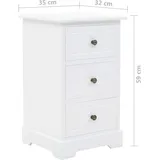 vidaXL Nachtschrank MDF und Kiefernholz 35x32x59 cm
