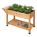 Relaxdays Hochbeet mit Unterteilung 128 x 56 x 81 cm Orange