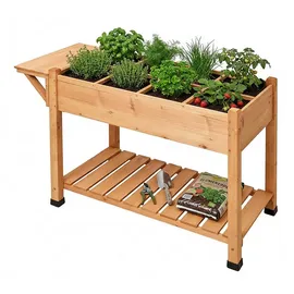 Relaxdays Hochbeet mit Unterteilung 128 x 56 x 81 cm Orange