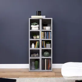 CARO-Möbel CD-Regal 20 x 17 x 186 cm Hellgrau