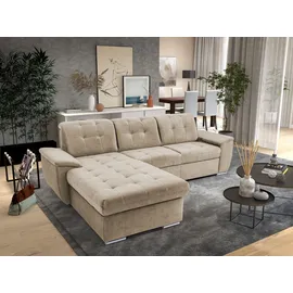 exxpo - sofa fashion Ecksofa EXXPO - SOFA FASHION "Derby Inkl. Kopfteilverstellung, wahlw. Bett & Bettkasten, L-Form", beige, B:277cm H:92cm T:206cm, Sofas, Ecksofa, EXTRA an Komfort zum Relaxen, Entspannen und Wohlfühlen