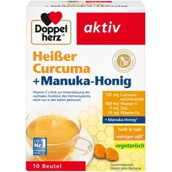DOPPELHERZ heißer Curcuma+Manuka-Honig Granulat 10 St