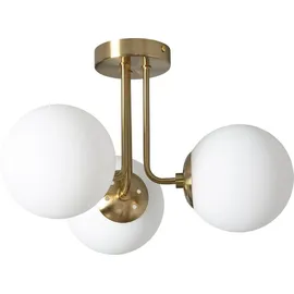 LEDKIA LIGHTING Moonlight Brass 3 Strahler kugelförmig Glas Metall