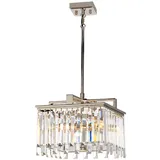 Elstead Lighting Kronleuchter Hängelampe Deckenleuchte Stahl Kristalle D 32 cm Esszimmerleuchte