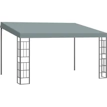 Outsunny Pergola Gartenpavillon 4 x 3 m Überdachung Zelt aus Metall & Polyester in Grau, ideal für Garten & Terrasse Aosom.de