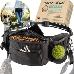 HUND IST KÖNIG ® Bauchtasche für Leckerlis & Hundezubehör schwarz