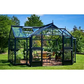 Juliana Orangerie Gewächshaus Alu Anthrazit Sicherheitsglas 3 mm 15,1 m2