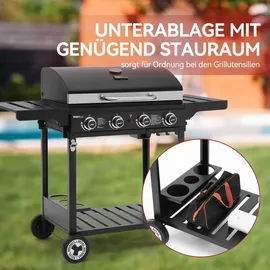 Royal Gourmet Gasgrill 4 Brenner schwarz