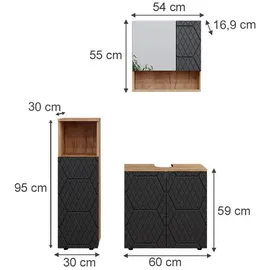Vicco Irma 95 cm grau mit Beleuchtung