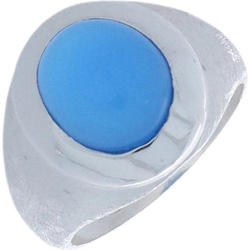 Luxxos, Ring, Ring mit 10 x 9 mm Chalcedon blau 925 AG, (56, 925 Silber)