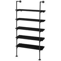 Mendler HWC-C45 Bücherregal 165 x 80 x 28 cm Dunkelgrau