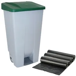 120-Liter-Müllcontainer mit 30 Plastikmüllsäcken in WellHome Selective Green