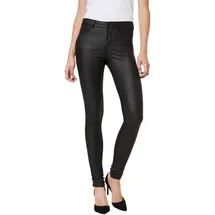 Vero Moda Seven Normal Waist Smooth Coated Jeans Black L 30