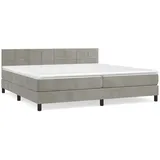 vidaXL Boxspringbett mit Matratze Hellgrau 200x200 cm Samt1389957