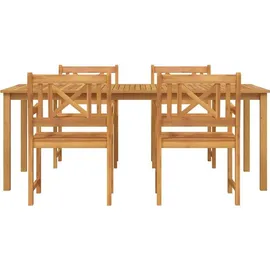 vidaXL 5-teiliges Garten-Esszimmer-Set aus massivem Akazienholz
