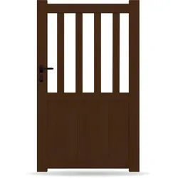 Gartentor, Holzoptik, Nussbaum Dekor, Einzeltor, Modell Berlin, Aluminium, Weiß, flexible Befestigungssysteme, individuell konfigurierbar