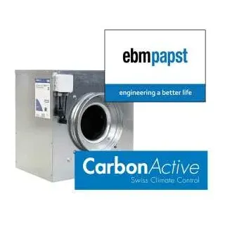 CarbonActive Ø200mm | 1000 m&sup3;/h | 1200 Pa | EC Rohrventilator Silent Box EBM