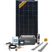 Enjoy solar, Solaranlage, Wohnmobil Monokristallin Set - 400W/12V Complete (ALU Silber) (200 W)