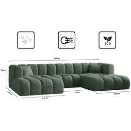 kaiser möbel Ecksofa, U-form Sofa Grand modular stoff Haga Grün - Grün