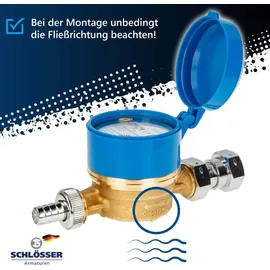 werner schütz Zapfhahnzähler Wasserzähler Kaltwasser 110 mm G 3/4