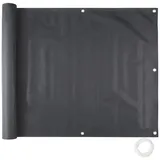 Tectake Balkonverkleidung 90 x 600 cm schwarz Kunststoff