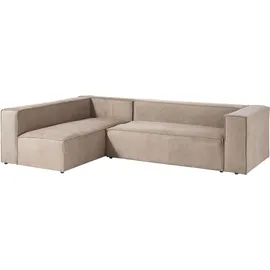 Massivmoebel24 Ecksofa modular 175x92x64 beige BRUGGE