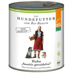 defu Nassfutter Hund Huhn Sensitiv getreidefrei bio 820g