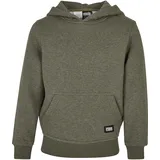 URBAN CLASSICS Basic Melange Kapuzenpullover Dark Green Melange 122-128 cm