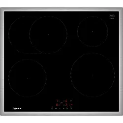 NEFF Induktions-Kochfeld "T56SBF1L0", grau (edelstahl), B:58,3cm H:5,5cm T:51,3cm, Kochfelder, mit einfacher Touch Control Bedienung