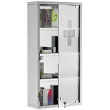 XDOVET Medizinschrank Medizinschrank mit Schloss,Edelstahl Arzneischrank,Erste Hilfe Schrank Edelstahl,30 x 12 x 60 cm, abschließbar weiß