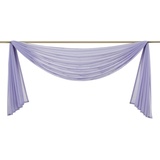 Yaland Voile Transparenter Freihandbogen einfarbig Uni Querbehang Wohnzimmer Gardinenschals (BxH 140x600, violett) 1 Stück