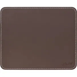 InLine Maus-Pad Premium Kunstleder Braun