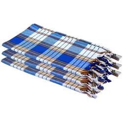 3x Hamamtuch CLASSIC blau kariert, leicht & platzsparend, 100% Baumwolle, 80 x 170 cm 3 St