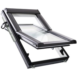Roto Schwingfenster Konfigurator Designo R6 K200 Kunststoff Aluminium Dachfenster, Anti-Tau-Beschichtung, 114x118 cm (11/11),3-fach Verglasung,besser (Uw 0,9)