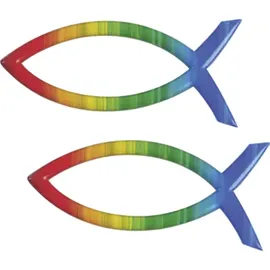 Brunnen 218306579 Wachsfisch 40x18mm Regenbogen