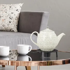 Relaxdays Stövchen, für Tee- & Kaffeekannen, Gusseisen, für 1 Teelicht, antikes Design, rustikaler Teewärmer, schwarz